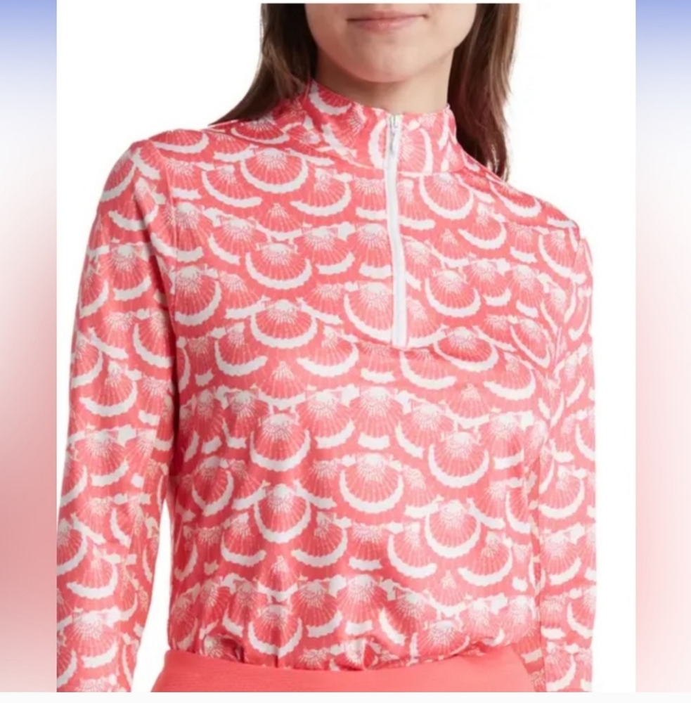 G by Gotex Seashells Golf/Tennis half zip Long Sleeve Top